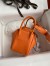 Hermes Mini Lindy Handmade Bag In Orange Clemence Leather