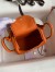 Hermes Mini Lindy Handmade Bag In Orange Clemence Leather