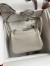 Hermes Mini Lindy Handmade Bag In Pearl Grey Clemence Leather 