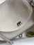 Hermes Mini Lindy Handmade Bag In Pearl Grey Clemence Leather 