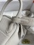Hermes Mini Lindy Handmade Bag In Pearl Grey Clemence Leather 