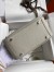 Hermes Mini Lindy Handmade Bag In Pearl Grey Clemence Leather 