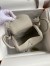 Hermes Mini Lindy Handmade Bag In Pearl Grey Clemence Leather 
