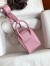 Hermes Mini Lindy Handmade Bag In Pink Clemence Leather 