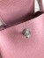 Hermes Mini Lindy Handmade Bag In Pink Clemence Leather 