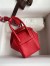 Hermes Mini Lindy Handmade Bag In Red Clemence Leather