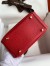 Hermes Mini Lindy Handmade Bag In Red Clemence Leather