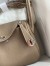 Hermes Mini Lindy Handmade Bag In Taupe Clemence Leather