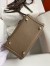 Hermes Mini Lindy Handmade Bag In Taupe Clemence Leather