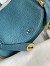 Hermes Mini Lindy Handmade Bag In Vert Bosphore Clemence Leather