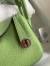 Hermes Mini Lindy Handmade Bag In Vert Cypres Clemence Leather