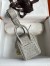 Hermes Mini Lindy Handmade Bag In Pearl Grey Ostrich Leather