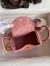 Hermes Mini Lindy Handmade Bag In Rose Sakura Ostrich Leather 