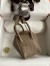 Hermes Mini Lindy Handmade Bag In Taupe Ostrich Leather