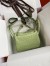 Hermes Mini Lindy Handmade Bag In Vert Cypres Ostrich Leather