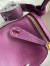 Hermes Mini Lindy Handmade Bag In Anemone Swift Leather