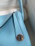 Hermes Lindy 26 Handmade Bag In Blue Atoll Clemence Leather