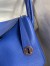 Hermes Lindy 26 Handmade Bag In Blue Electric Clemence Leather