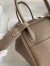 Hermes Lindy 26 Handmade Bag In Taupe Clemence Leather 