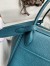 Hermes Lindy 26 Handmade Bag In Vert Bosphore Clemence Leather 