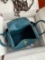 Hermes Lindy 26 Handmade Bag In Vert Bosphore Clemence Leather 