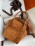 Hermes Lindy 30 Handmade Bag In Gold Doblis Suede Calfskin
