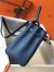Hermes Kelly 32cm Retourne Bag In Blue Agate Clemence Leather