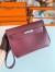 Hermes Kelly Depeches 25 Pouch in Bordeaux Epsom Calfskin 