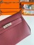 Hermes Kelly Depeches 25 Pouch in Bordeaux Epsom Calfskin 