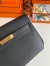 Hermes Kelly Depeches 25 Pouch in Black Epsom Calfskin 