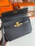 Hermes Kelly Depeches 25 Pouch in Black Epsom Calfskin 