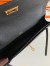 Hermes Kelly Depeches 25 Pouch in Black Epsom Calfskin 