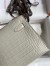 Hermes Kelly Pochette Handmade Bag In Beton Matte Alligator Leather