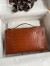 Hermes Kelly Pochette Handmade Bag In Gold Matte Alligator Leather