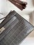 Hermes Kelly Pochette Handmade Bag In Graphite Matte Alligator Leather