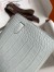 Hermes Kelly Pochette Handmade Bag In Pearl Grey Matte Alligator Leather