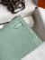 Hermes Kelly Pochette Handmade Bag In Vert D'eau Matte Alligator Leather 