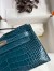 Hermes Kelly Pochette Handmade Bag In Colvert Shiny Alligator Leather