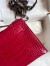 Hermes Kelly Pochette Handmade Bag In Rose Extreme Shiny Alligator Leather