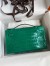 Hermes Kelly Pochette Handmade Bag In Vert Emerald Shiny Alligator Leather