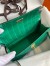 Hermes Kelly Pochette Handmade Bag In Vert Emerald Shiny Alligator Leather