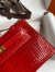 Hermes Kelly Pochette Handmade Bag In Red Shiny Alligator Leather