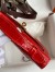 Hermes Kelly Pochette Handmade Bag In Red Shiny Alligator Leather