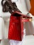 Hermes Kelly Pochette Handmade Bag In Red Shiny Alligator Leather