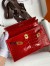 Hermes Kelly Pochette Handmade Bag In Red Shiny Alligator Leather