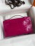 Hermes Kelly Pochette Handmade Bag In Rose Scheherazade Shiny Alligator Leather