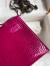 Hermes Kelly Pochette Handmade Bag In Rose Scheherazade Shiny Alligator Leather