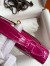 Hermes Kelly Pochette Handmade Bag In Rose Scheherazade Shiny Alligator Leather