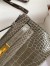 Hermes Kelly Pochette Handmade Bag In Taupe Shiny Alligator Leather