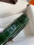 Hermes Kelly Pochette Handmade Bag In Vert Fonce Shiny Alligator Leather
